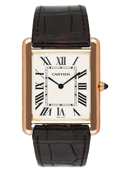 Cartier Tank Louis XL W1560017 18K Rose Gold Mens Watch Box Papers - Virtual