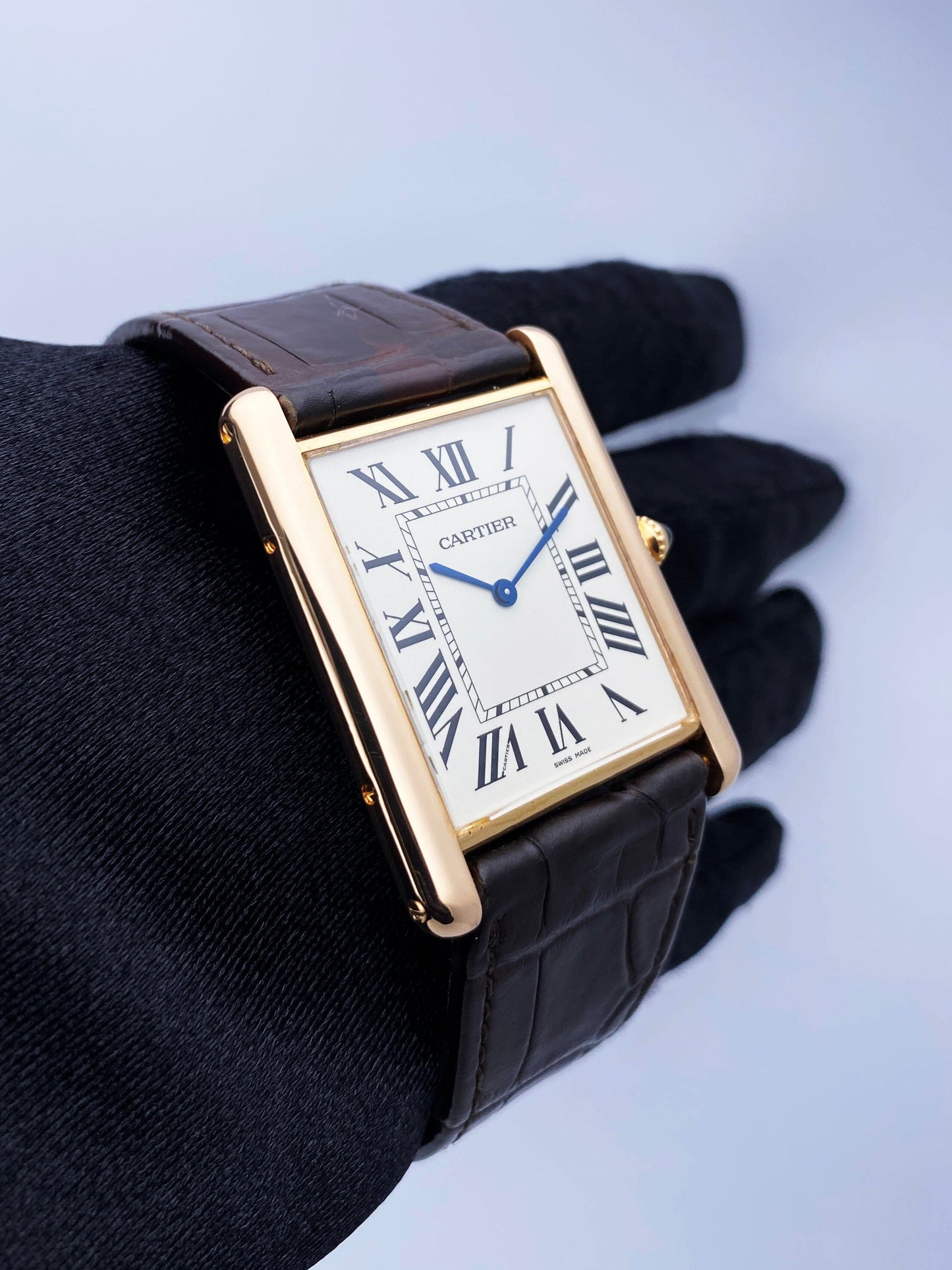 Cartier Tank Louis XL W1560017 18K Rose Gold Mens Watch Box Papers - Virtual
