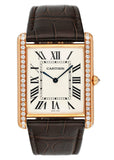 Cartier Tank Louis XL WT200005 Diamond 18K Rose Gold Mens Watch Box Papers - Wristwatch