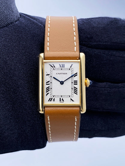 Cartier Tank Mecanique 9606 18K Yellow Gold Ladies Watch - Virtual