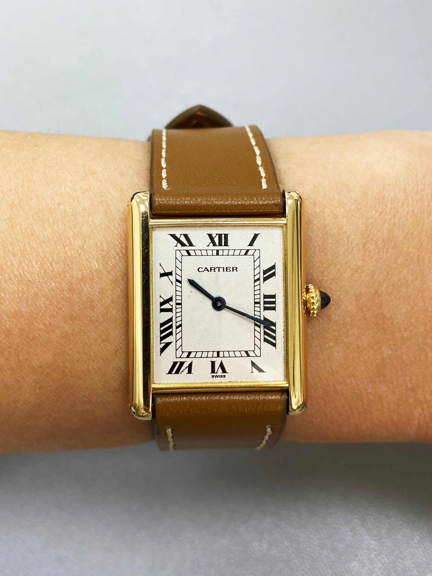Cartier Tank Mecanique 9606 18K Yellow Gold Ladies Watch - Virtual