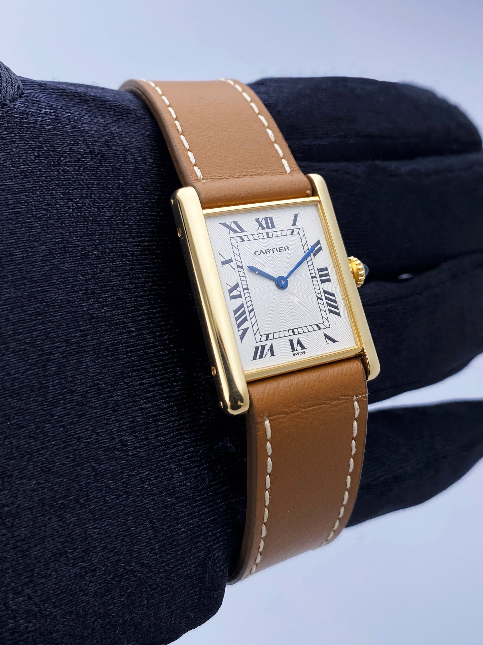 Cartier Tank Mecanique 9606 18K Yellow Gold Ladies Watch - Virtual