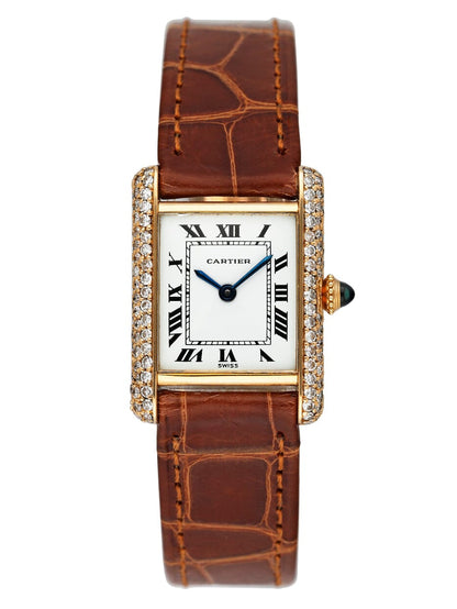 Cartier Tank Paris Diamond 18K Yellow Gold Ladies Watch