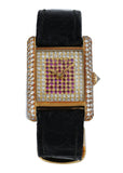 Cartier Tank Paris Diamond Dial Yellow Gold Ladies Watch