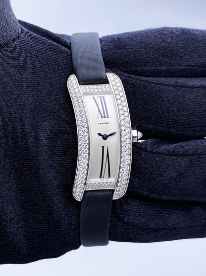 Cartier Tank S Americaine 2625 18K White Gold Diamond Ladies Watch - Virtual