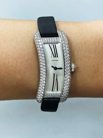 Cartier Tank S Americaine 2625 18K White Gold Diamond Ladies Watch - Virtual