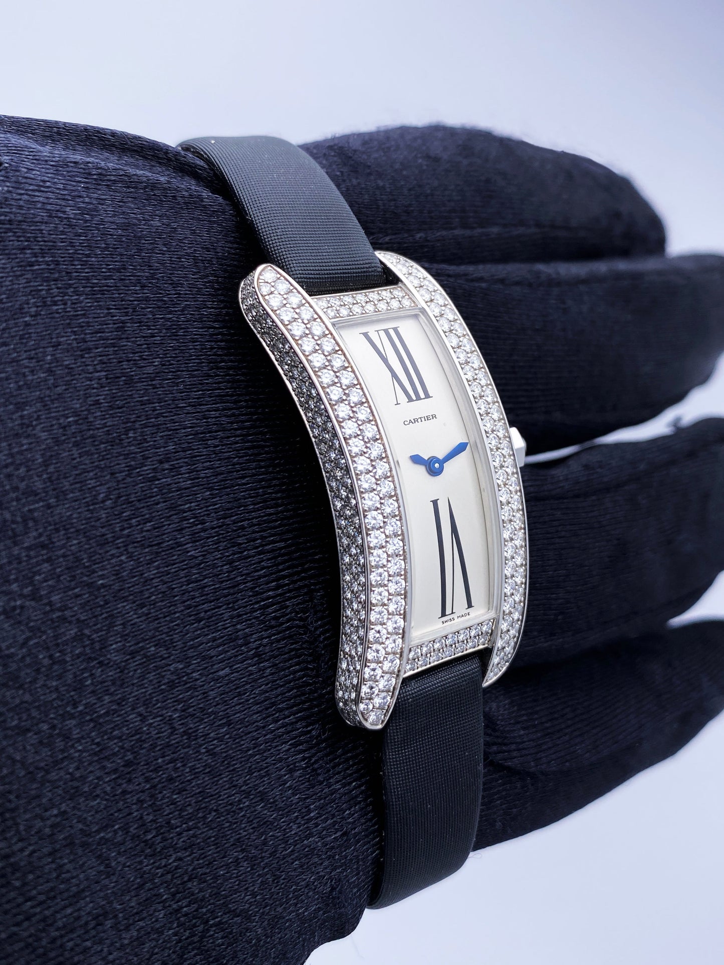 Cartier Tank S Americaine 2625 18K White Gold Diamond Ladies Watch - Virtual