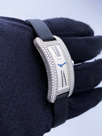 Cartier Tank S Americaine 2625 18K White Gold Diamond Ladies Watch - Virtual