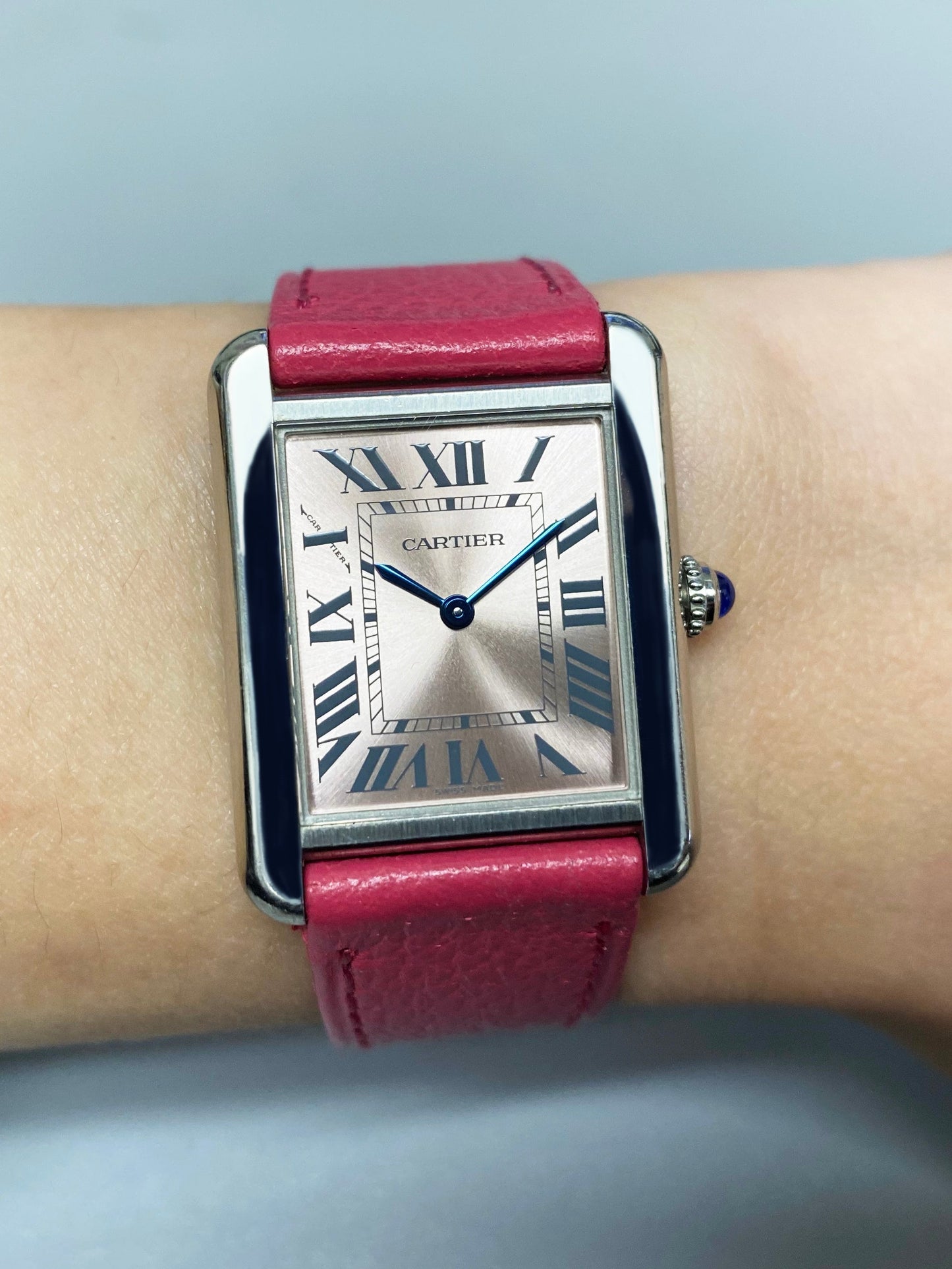 Cartier Tank Solo 3170 Pink Dial Ladies Watch