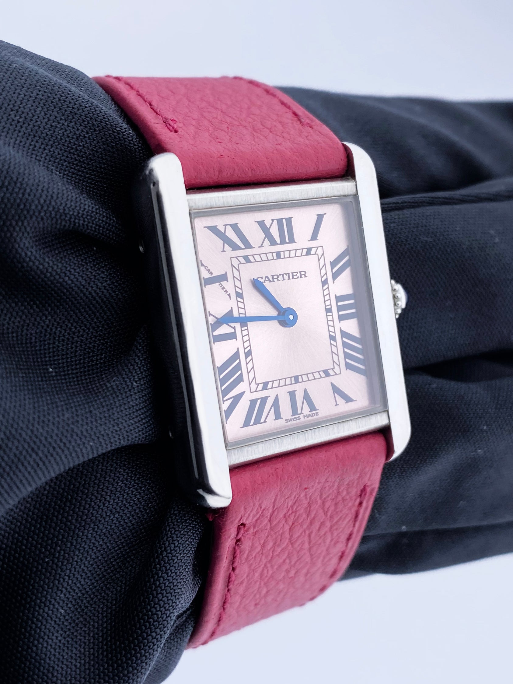 Cartier Tank Solo 3170 Pink Dial Ladies Watch