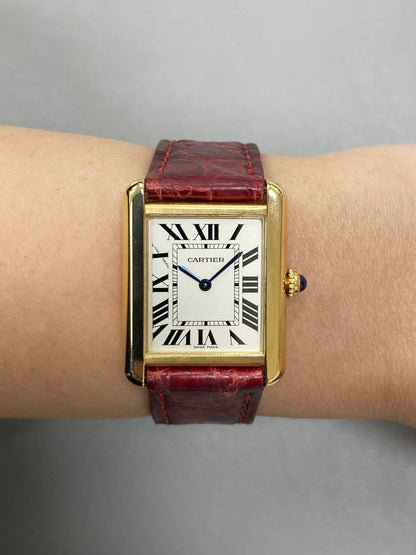 Cartier Tank Solo W1018755 18K Yellow Gold Ladies Watch