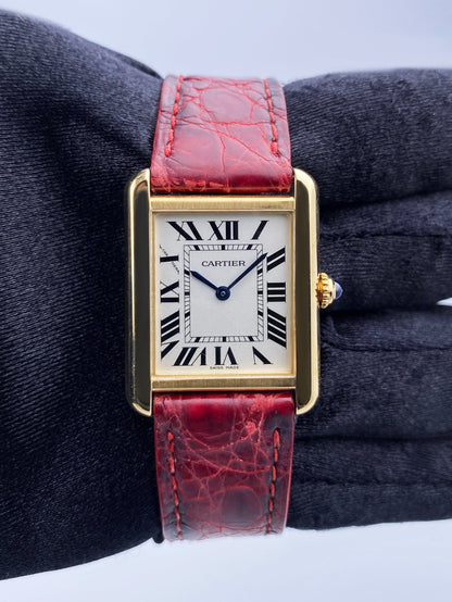 Cartier Tank Solo W1018755 18K Yellow Gold Ladies Watch