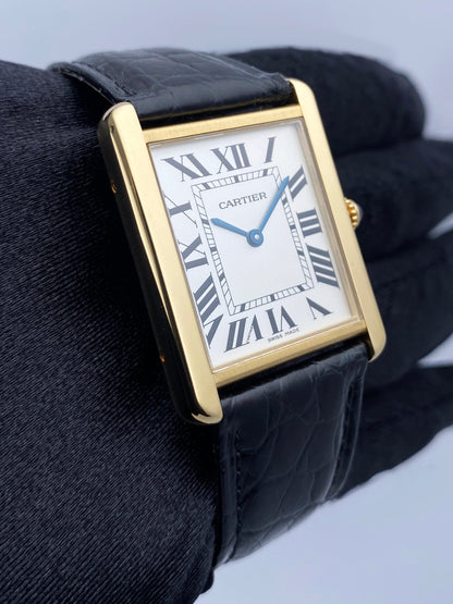 Cartier Tank Solo W1018855 Large Size 18K Yellow Gold Ladies Watch - Watches