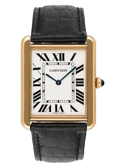 Cartier Tank Solo W1018855 Large Size 18K Yellow Gold Ladies Watch - Watches