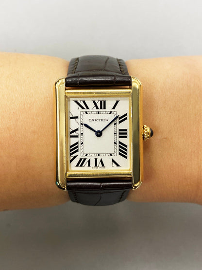 Cartier Tank Solo W5200002 18K Yellow Gold Ladies Watch - Wristwatch