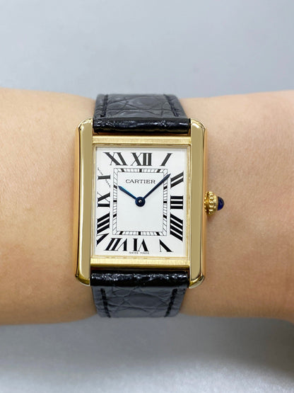 Cartier Tank Solo W5200002 18K Yellow Gold Ladies Watch Box Papers - Watches