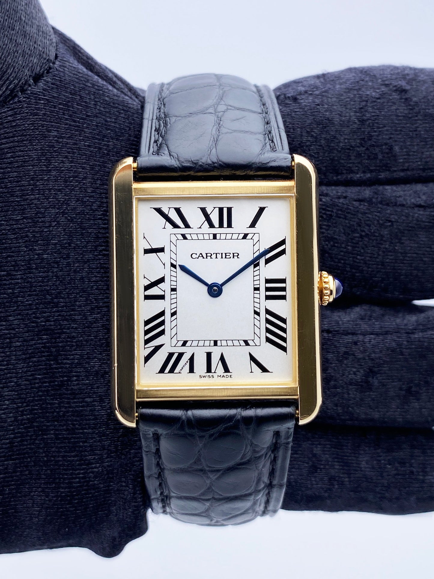 Cartier Tank Solo W5200004 18K Yellow Gold Mens Watch Box Papers - Virtual