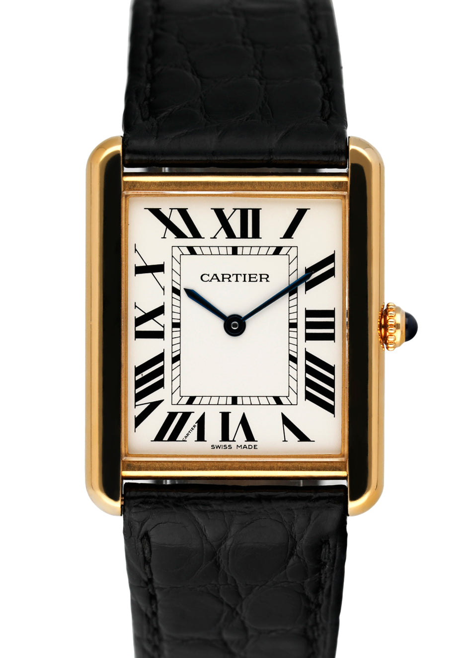 Cartier Tank Solo W5200004 18K Yellow Gold Mens Watch Box Papers - Virtual