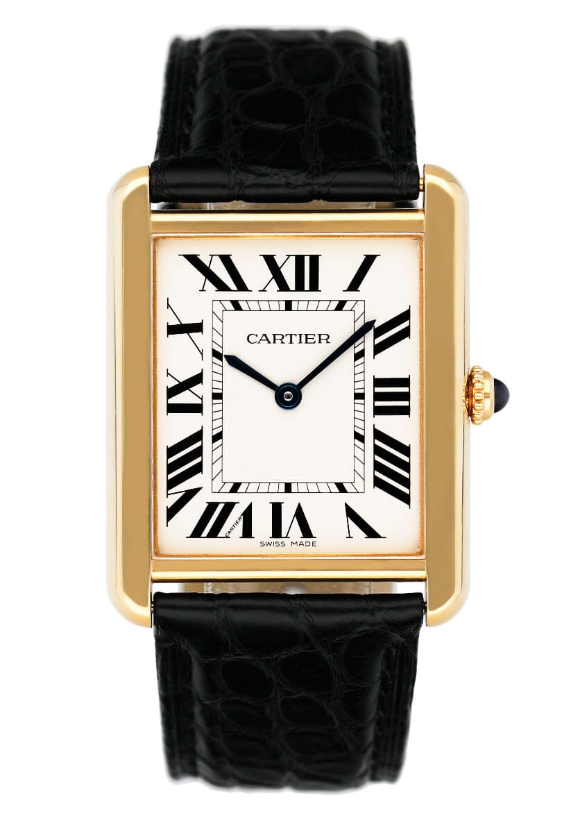 Cartier Tank Solo W5200004 Large Size 18K Yellow Gold Ladies Watch