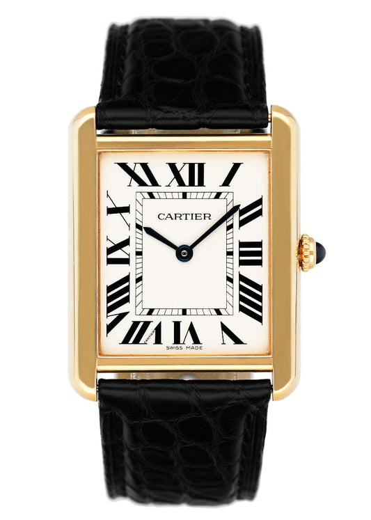 Cartier Tank Solo W5200004 Large Size 18K Yellow Gold Ladies Watch