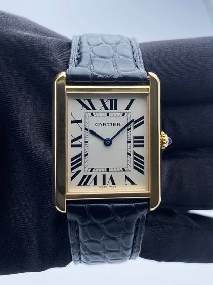 Cartier Tank Solo W5200004 Large Size 18K Yellow Gold Ladies Watch