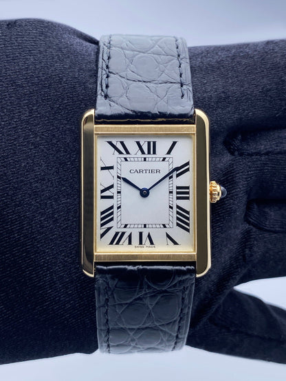 Cartier Tank Solo W5200004 Large Size 18K Yellow Gold Mens Watch Box Papers - Virtual