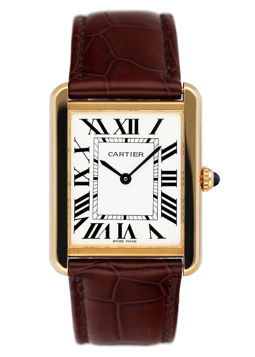 Cartier Tank Solo W5200004 Large Size 18K Yellow Gold Watch Box Papers