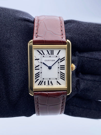 Cartier Tank Solo W5200004 Large Size 18K Yellow Gold Watch Box Papers