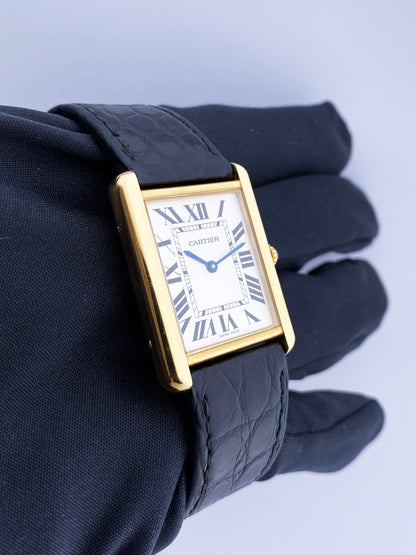 Cartier Tank Solo W5200004 / 2742 18K Yellow Gold Mens Watch - Virtual