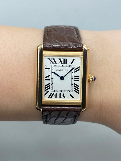 Cartier Tank Solo W5200024 18K Rose Gold Watch Box Papers