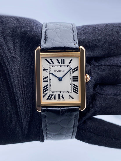 Cartier Tank Solo W5200025 18K Rose Gold Mens Watch - Watches