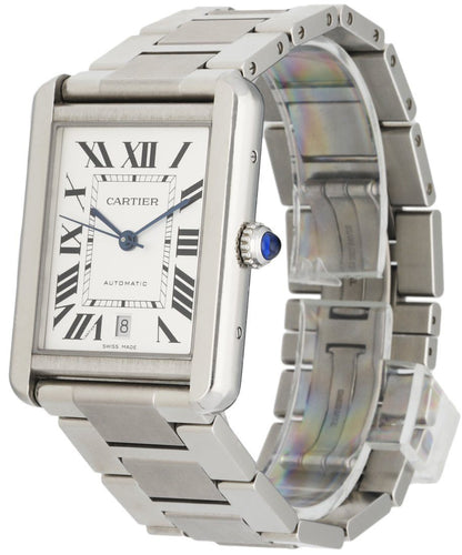Cartier Tank Solo XL Silver Dial Automatic Steel W5200028 Men's Watch