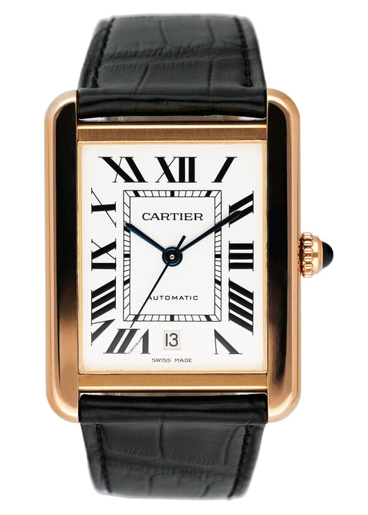 Cartier Tank Solo XL W5200026 18K Rose Gold Mens Watch