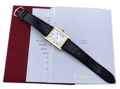 Cartier Tank Solo XL W5200026 18K Rose Gold Mens Watch Box Papers