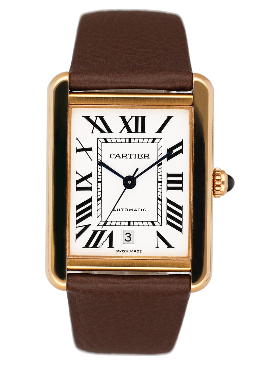 Cartier Tank Solo XL W5200026 18K Rose Gold Mens Watch Box Papers - Watches