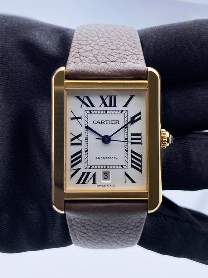 Cartier Tank Solo XL W5200026 18K Rose Gold Mens Watch Box Papers - Watches