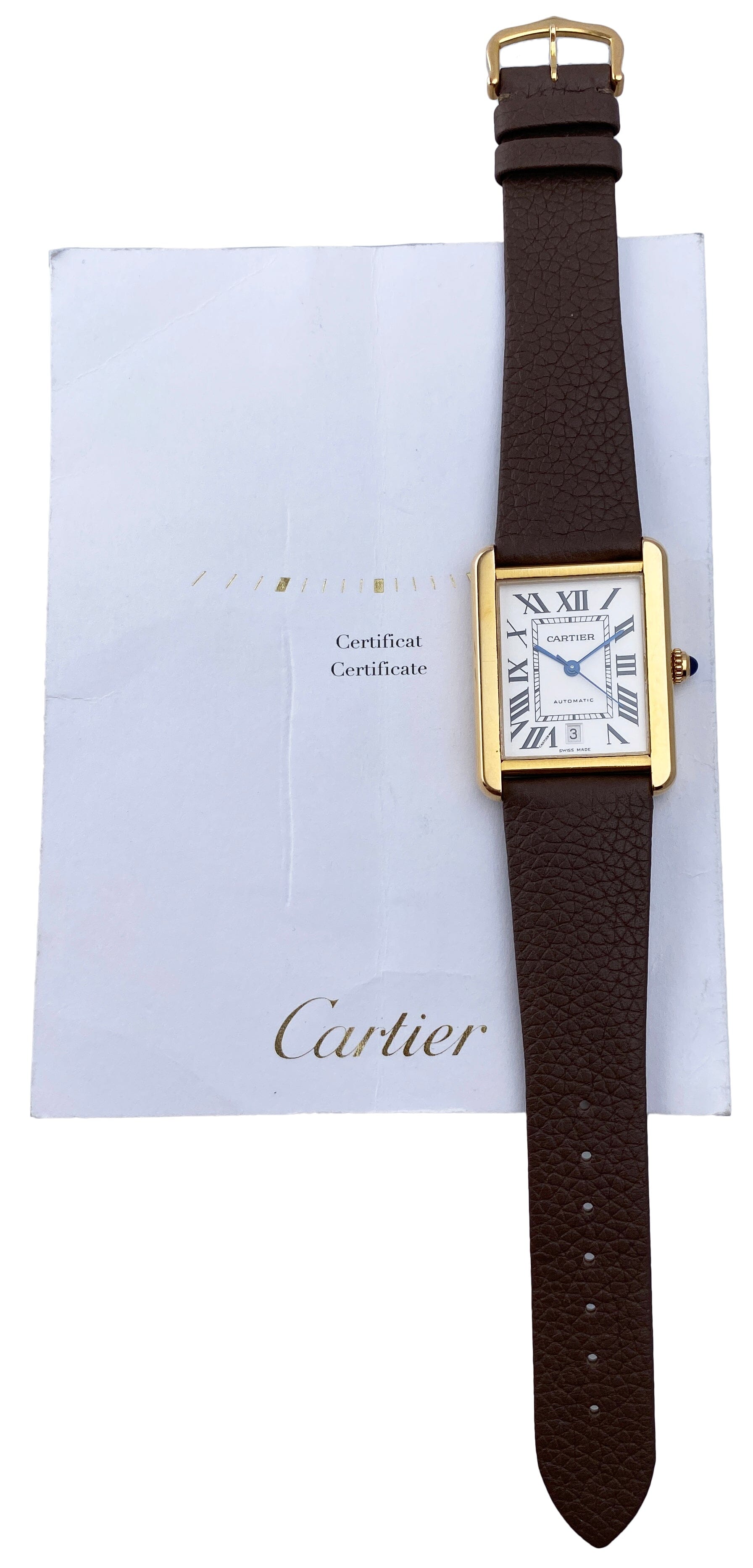 Cartier Tank Solo XL W5200026 18K Rose Gold Mens Watch Box Papers - Watches
