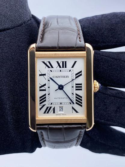 Cartier Tank Solo XL W5200026 18K Rose Gold Mens Watch Box Papers