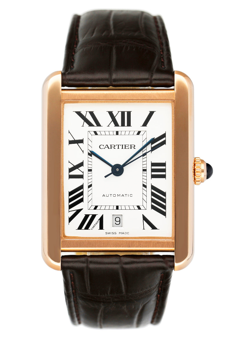Cartier Tank Solo XL W5200026 18K Rose Gold Mens Watch Box Papers