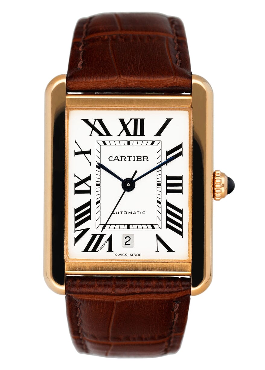 Cartier Tank Solo XL W5200026 18K Rose Gold Mens Watch Box Papers