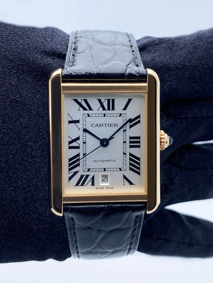 Cartier Tank Solo XL W5200026 18K Rose Gold Mens Watch Box Papers