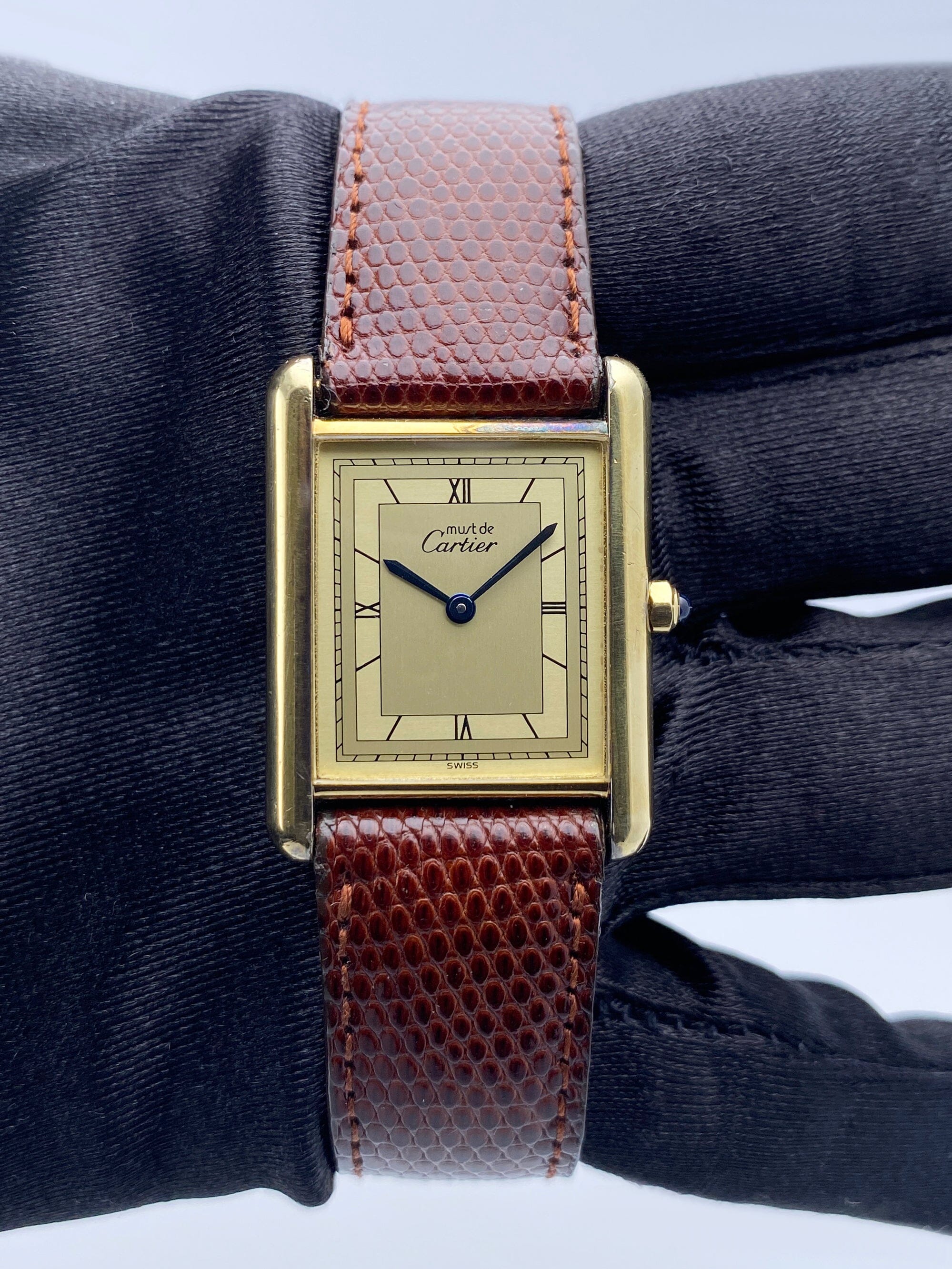 Cartier Vermeil Tank Must 925 Champagne Dial Yellow Gold – Phigora