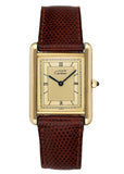 Cartier Vermeil Tank Must 925 Champagne Dial 18K Yellow Gold Ladies Watch