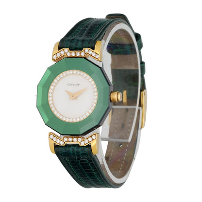 Century 19249 Diamond & Emerald 18K Yellow Gold Ladies Watch