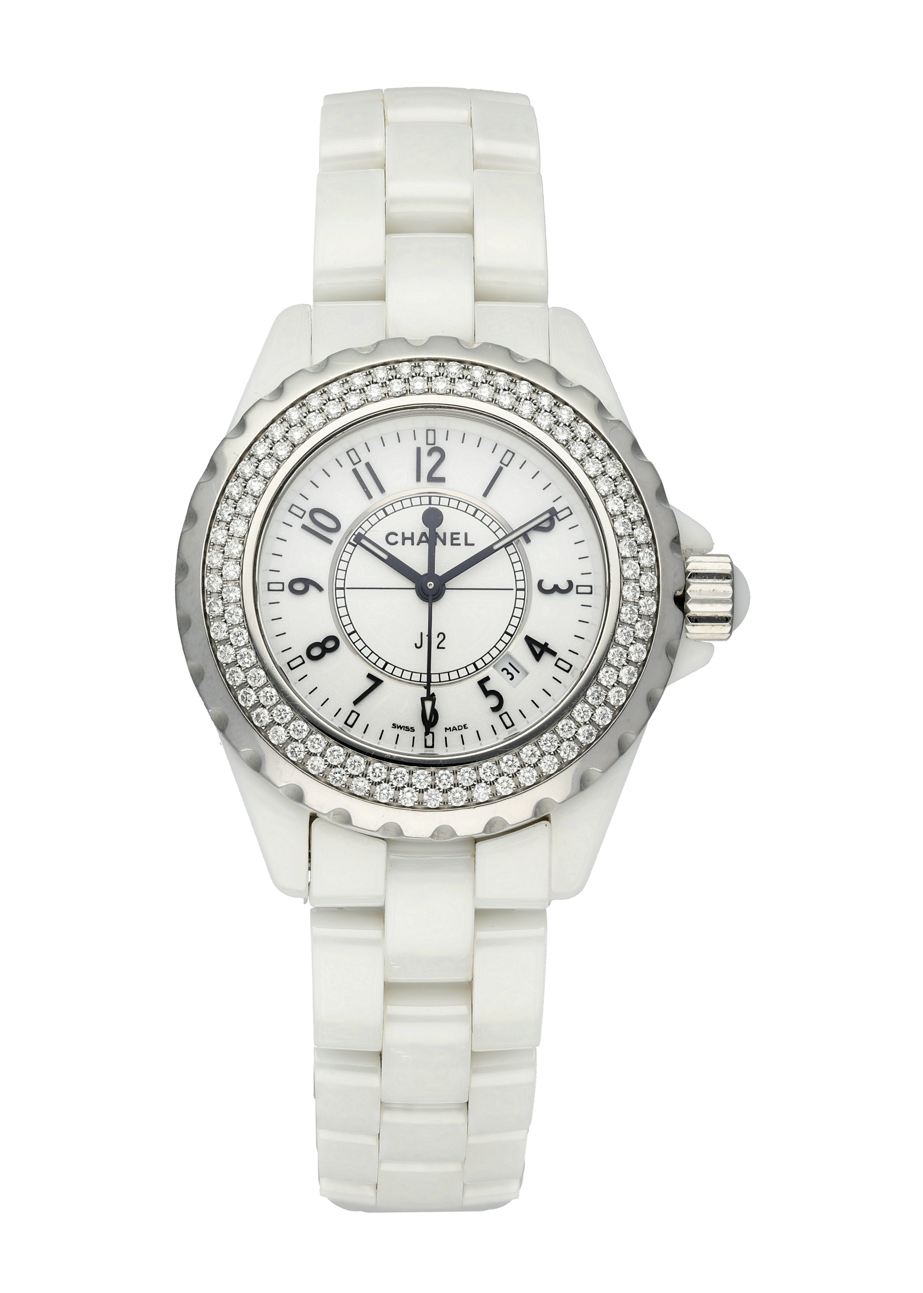 Chanel J12 Diamond White Ceramic Womens Watch