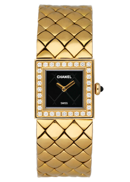 Chanel Matellasse Diamond Bezel 18K Yellow Gold Ladies Watch