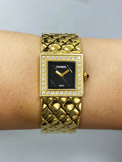 Chanel Matellasse Diamond Bezel 18K Yellow Gold Ladies Watch