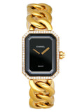 Chanel Paris 18K Yellow Gold & Diamond Bezel Onyx Dial Ladies Watch - Virtual