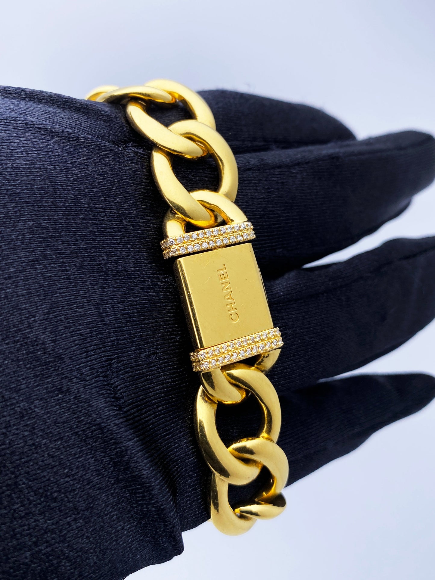 Chanel Paris 18K Yellow Gold & Diamond Bezel Onyx Dial Ladies Watch - Virtual