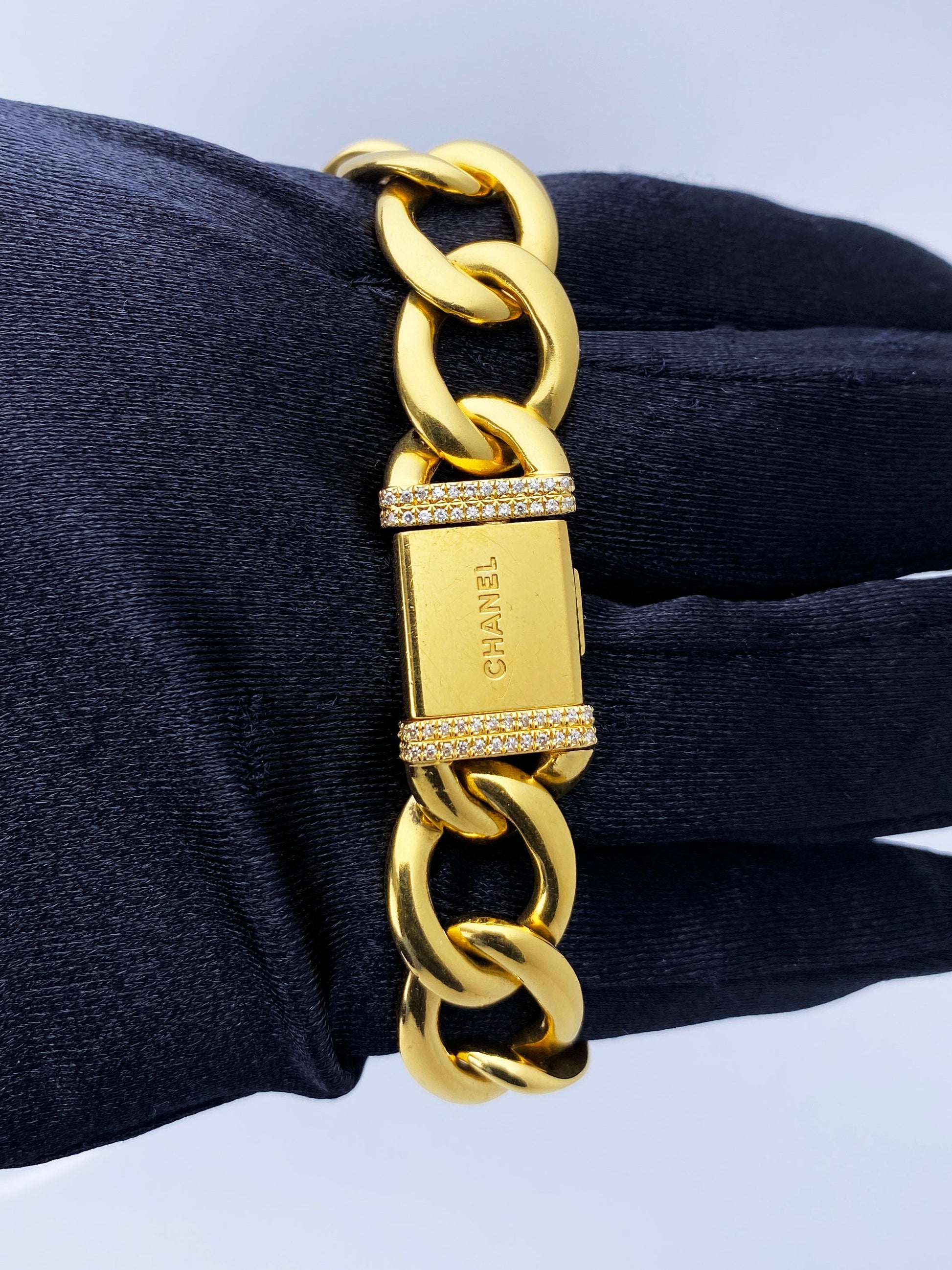 Chanel Paris 18K Yellow Gold & Diamond Bezel Onyx Dial Ladies Watch - Virtual